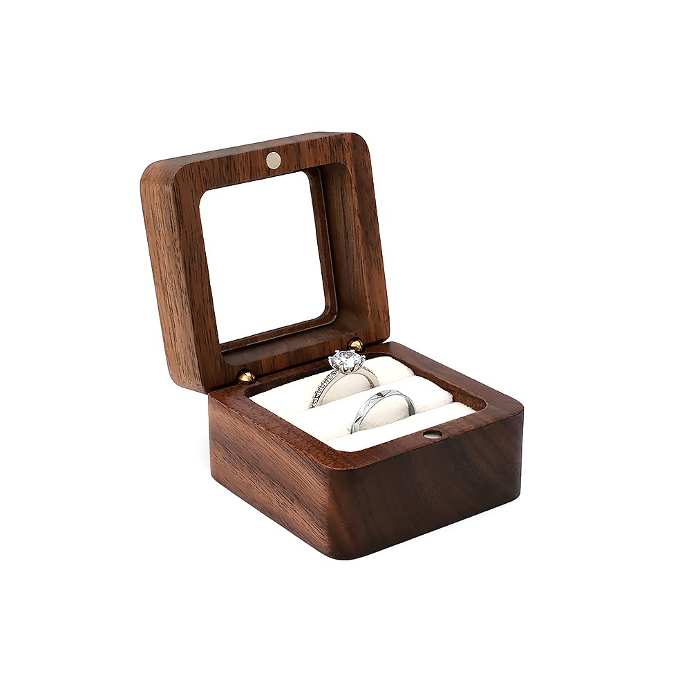 RB511 RB511  Square Ring Box, Window Lid, Double Slot — view 3