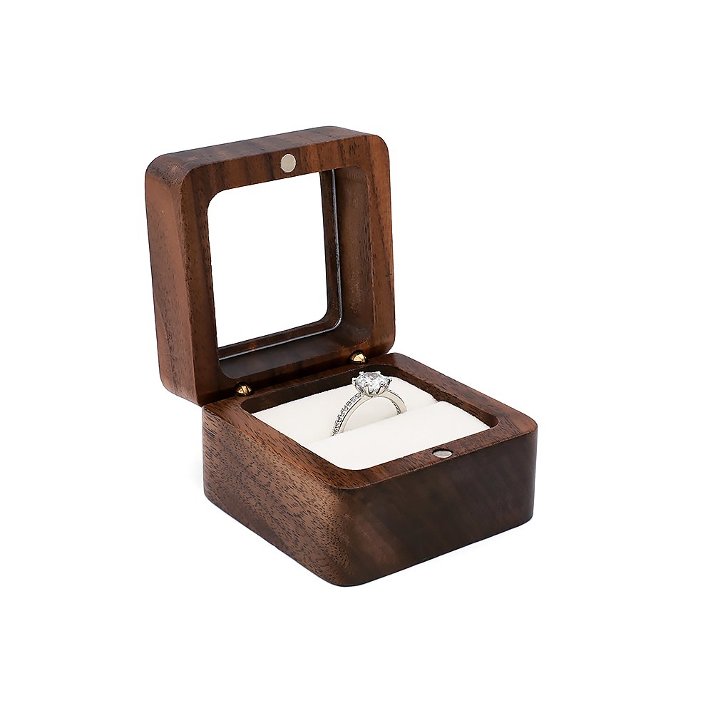 RB511 RB511  Square Ring Box, Window Lid, Double Slot — view 5