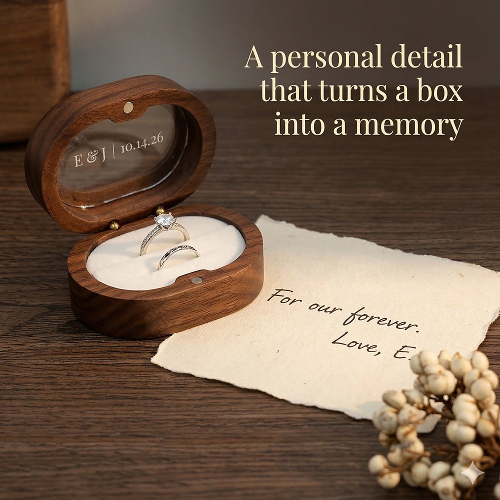 RB512 RB512  Oval Window Ring Box, Engraved Lid — view 6