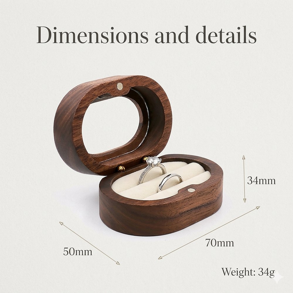 RB512 RB512  Oval Window Ring Box, Engraved Lid — view 8