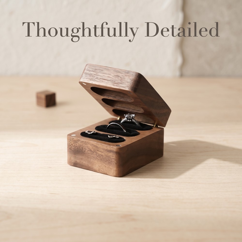 RB524 RB524  Triple-Slot Ring Box, Tiered Interior — view 3