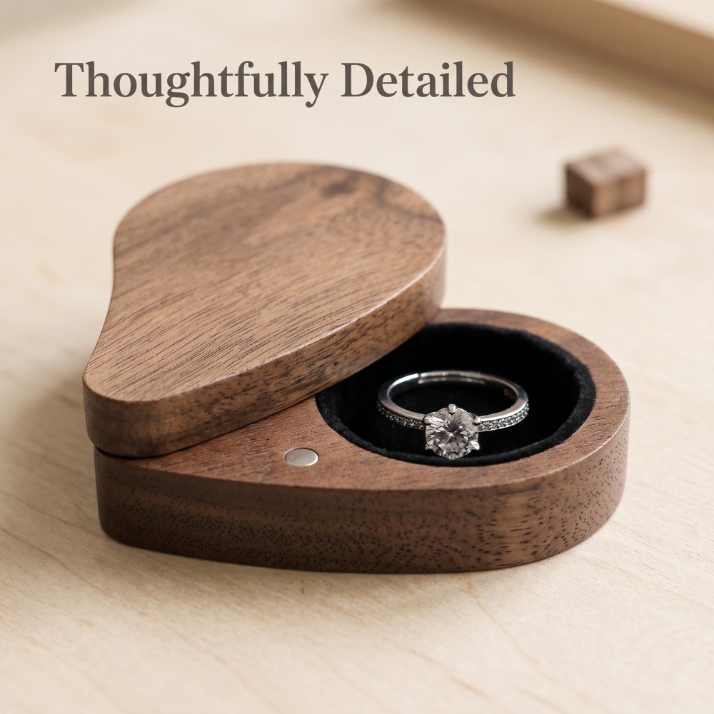 RB525 RB525  Heart Ring Box, Swivel Lid, Slim — view 3