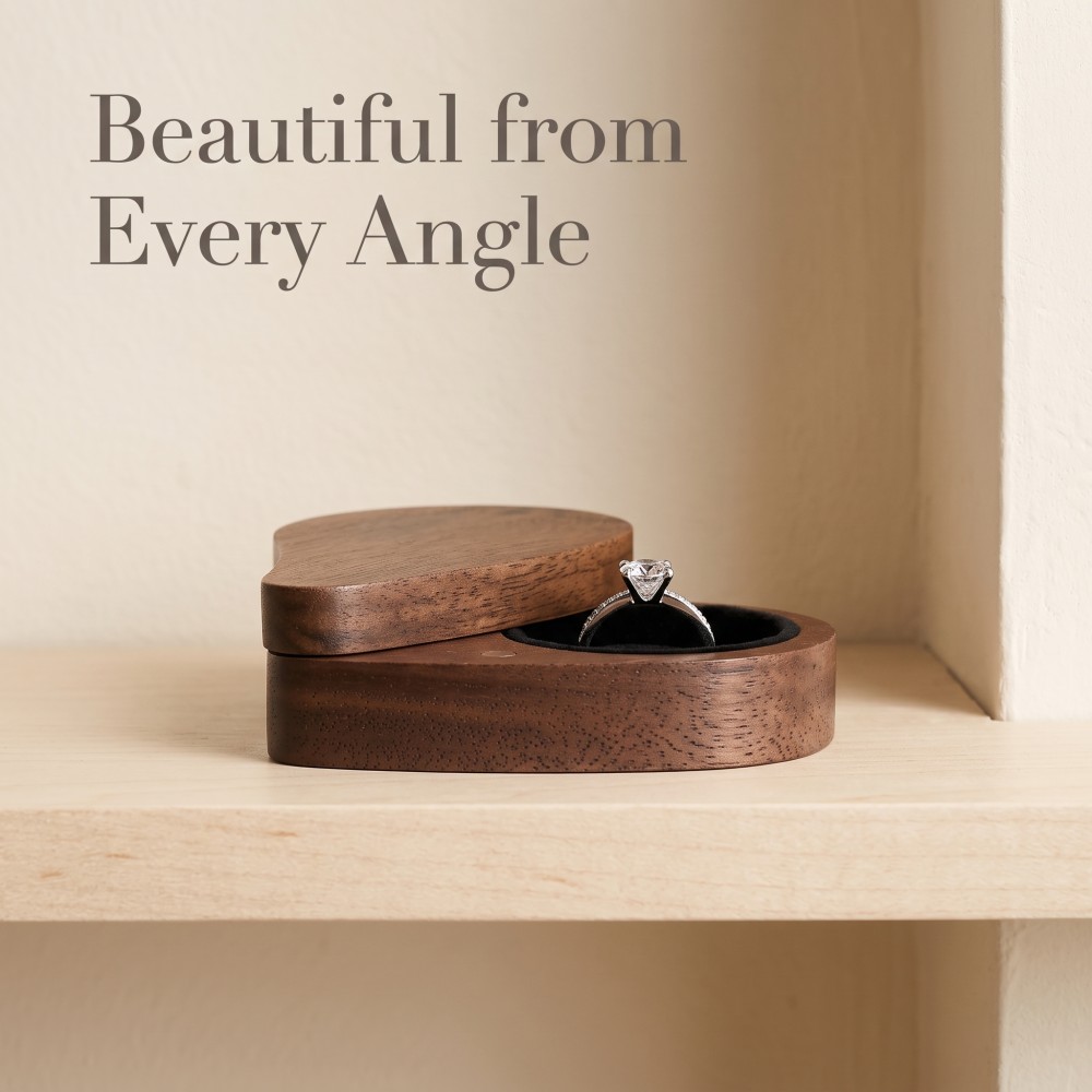 RB525 RB525  Heart Ring Box, Swivel Lid, Slim — view 5
