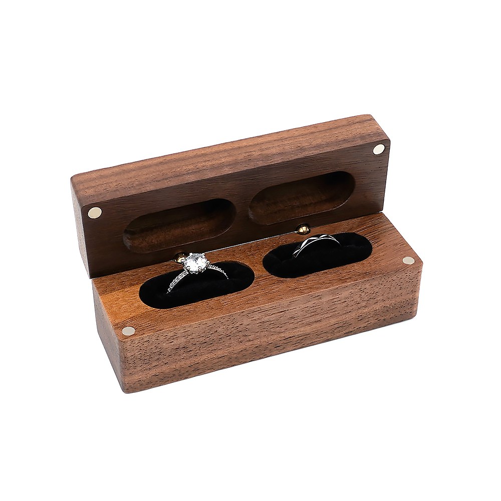 RB526 RB526  Double-Slot Ring Box, Long Body, Red Velvet — view 3