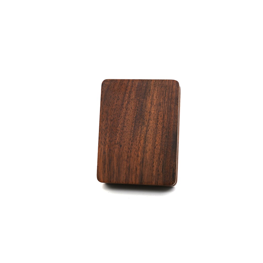 RB559 V-Fold Proposal Ring Box, Walnut, Black Velvet