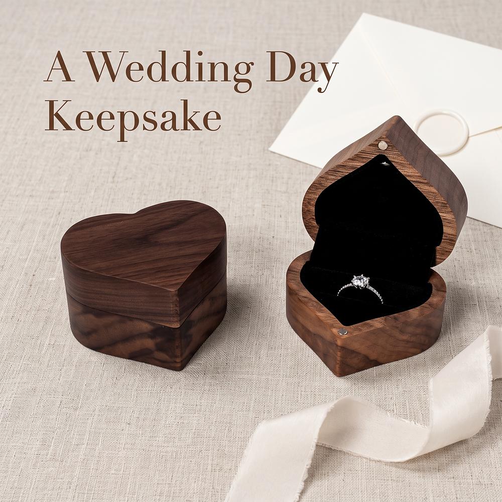 RB562 RB562  Heart Ring Box with LED Light, Walnut — view 6