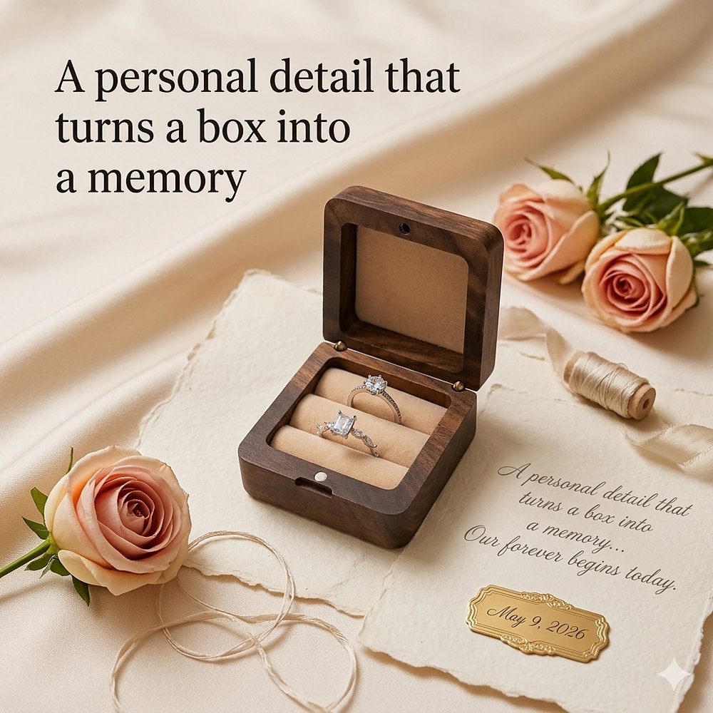 RB565 RB565  Bevelled Ring Box, Champagne Finish — view 3