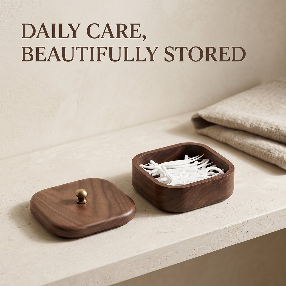 RB567 Dental Floss Storage Box, Walnut