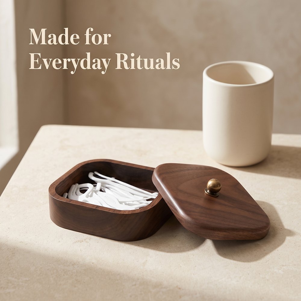 RB567 RB567  Dental Floss Storage Box, Walnut — view 3