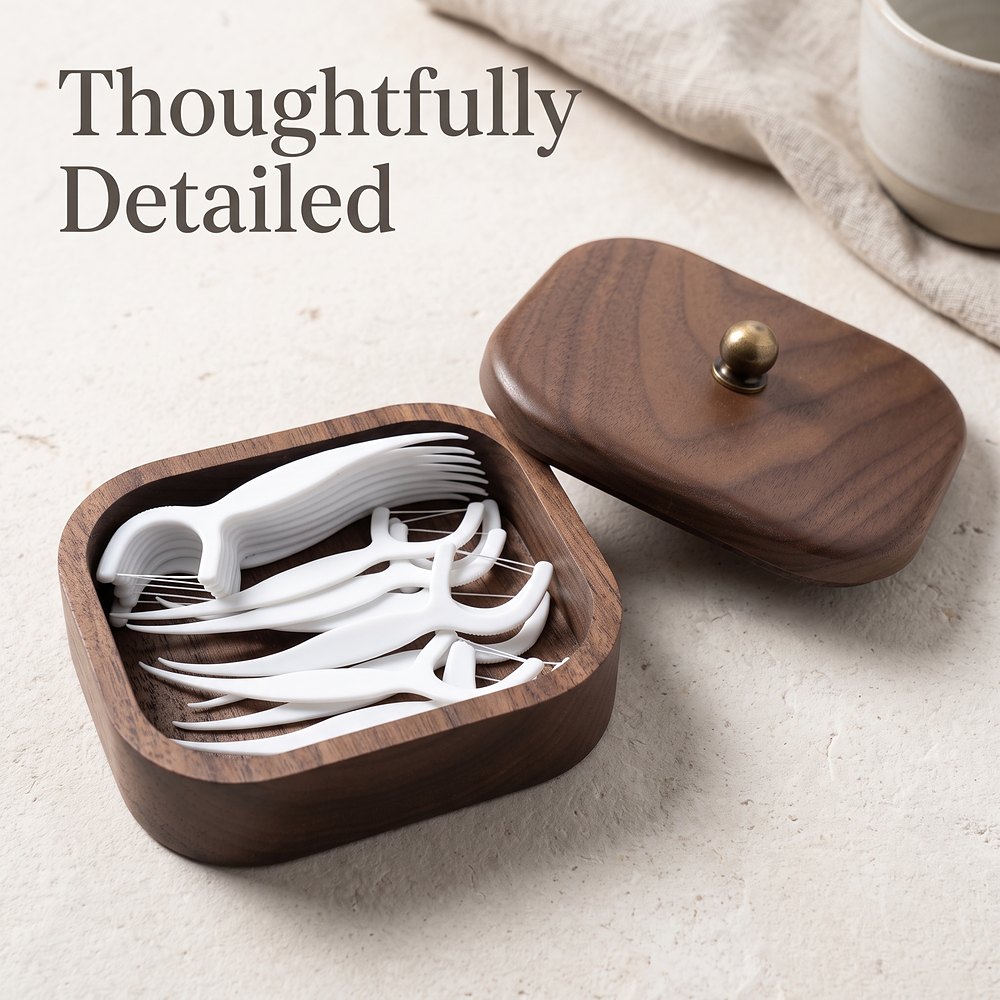 RB567 RB567  Dental Floss Storage Box, Walnut — view 4