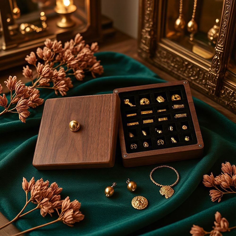 RB568 Gold Jewellery Display Box, 103mm