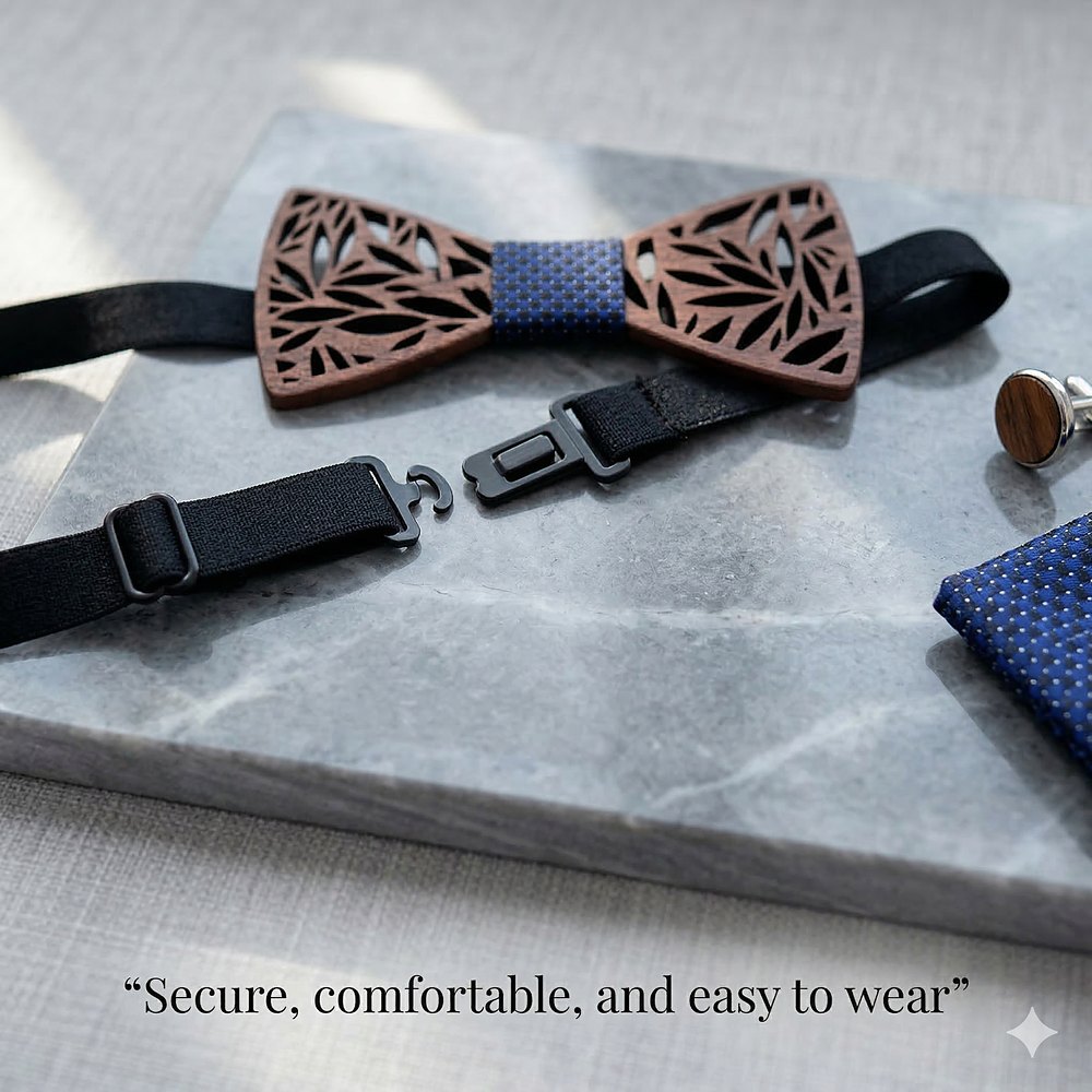 T201 T201  Floral Cutout Bow Tie Set, Walnut — view 10