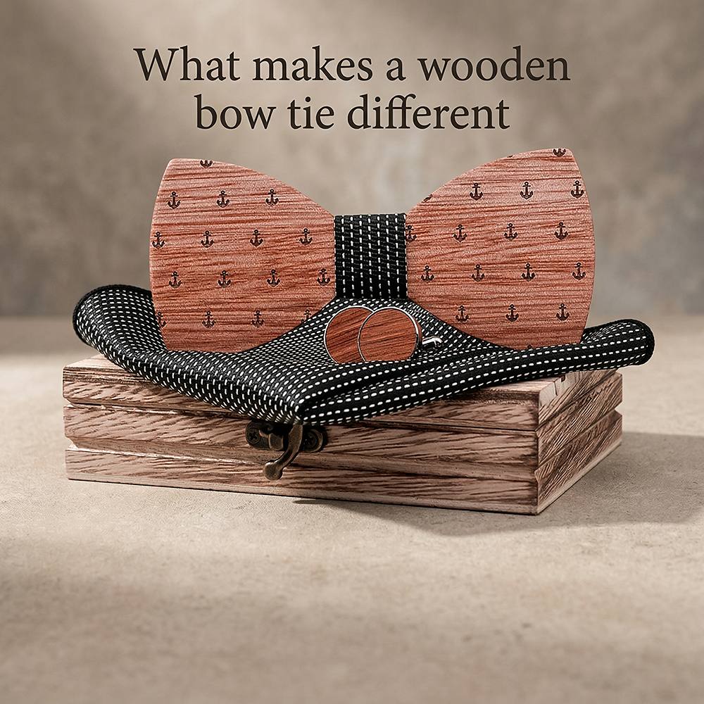T208 T208  Anchor Design Bow Tie Set, Walnut — view 8