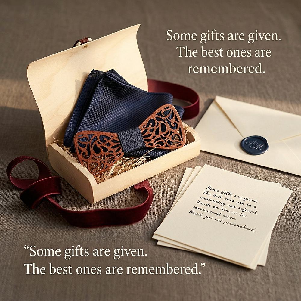 T212 T212  Floral Lattice Cutout Bow Tie Set, Walnut — view 7