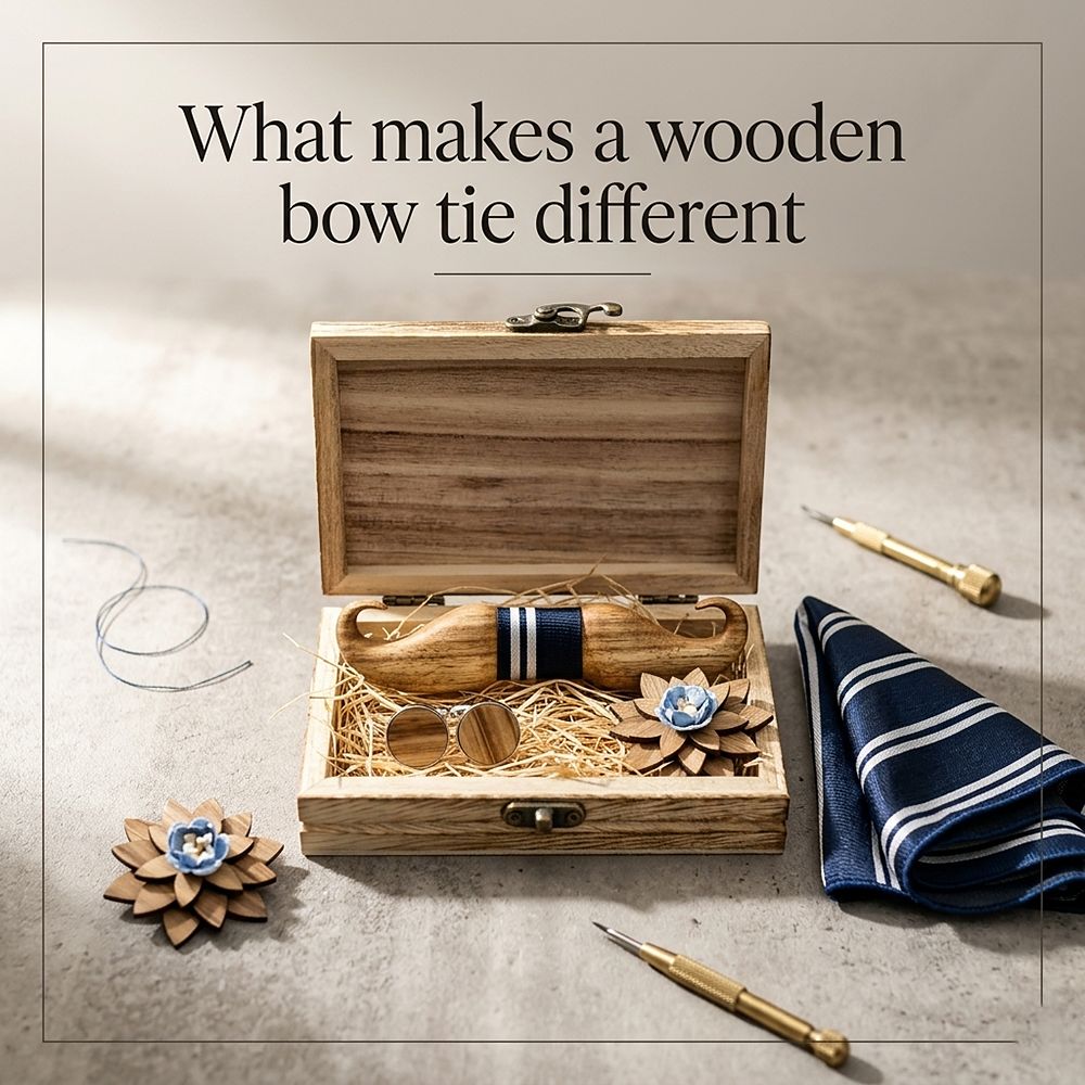 T213 T213  Solid Grain Bow Tie Set, Maple — view 9