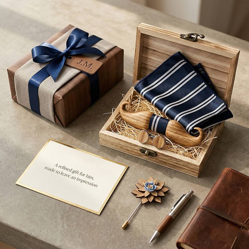T213 T213  Solid Grain Bow Tie Set, Maple — view 10