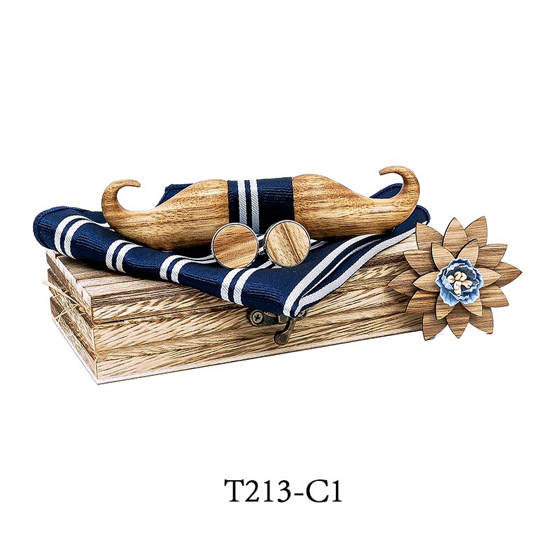 T213 T213  Solid Grain Bow Tie Set, Maple — colour C1