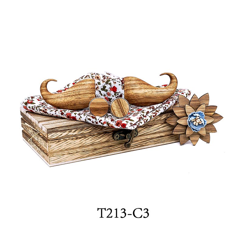 T213 T213  Solid Grain Bow Tie Set, Maple — colour C3