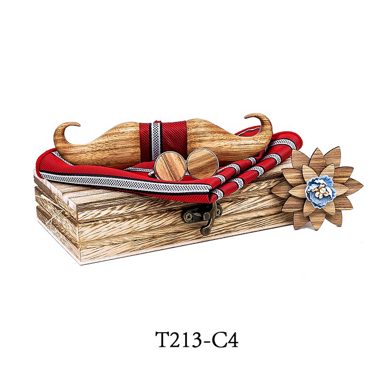 T213 T213  Solid Grain Bow Tie Set, Maple — colour C4