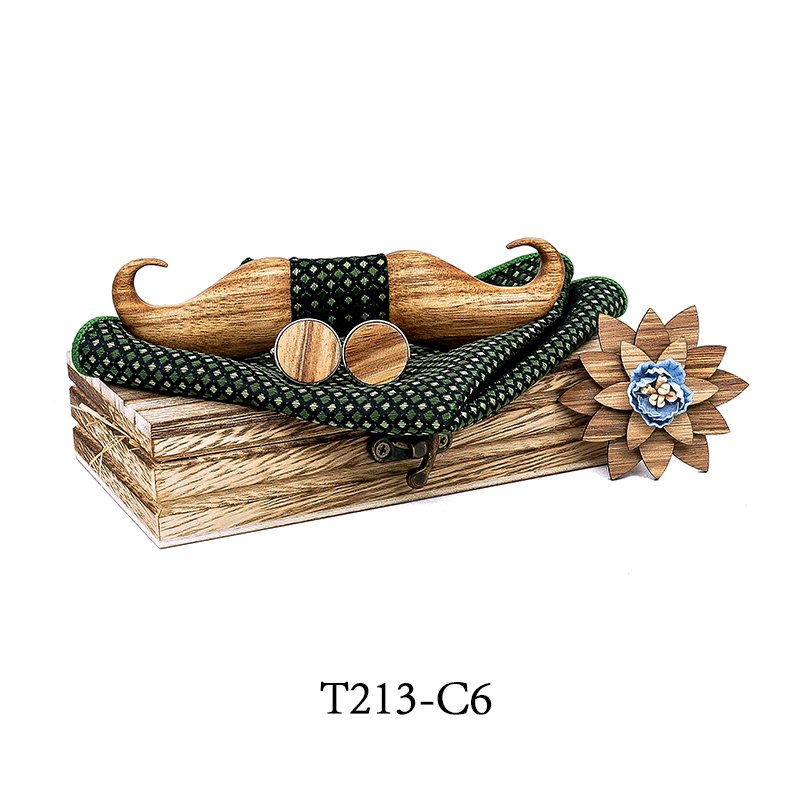 T213 T213  Solid Grain Bow Tie Set, Maple — colour C6