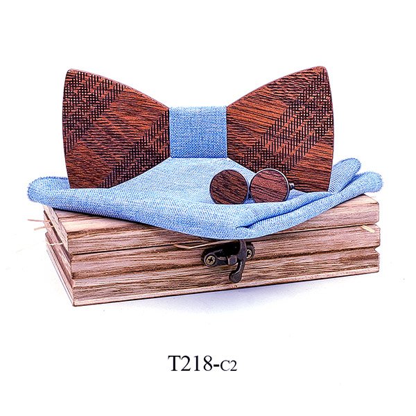 T218 T218  Ridged Sculpted Bow Tie Set, Maple — colour C2