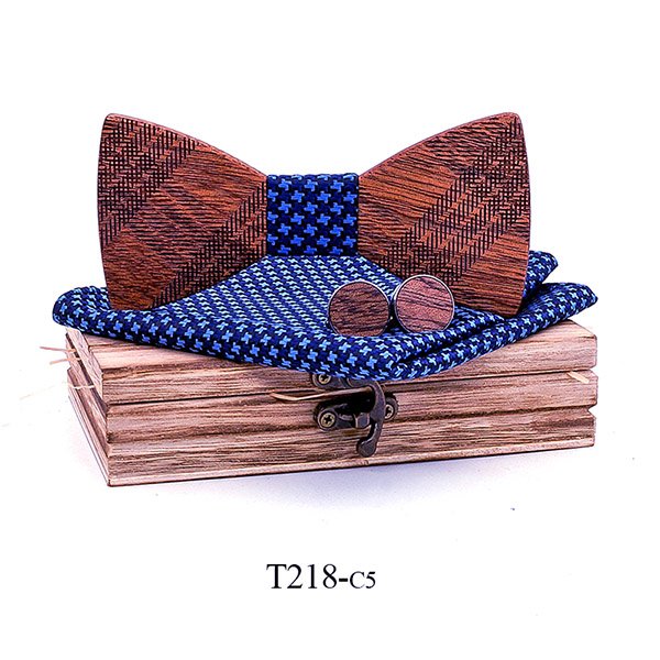 T218 T218  Ridged Sculpted Bow Tie Set, Maple — colour C5