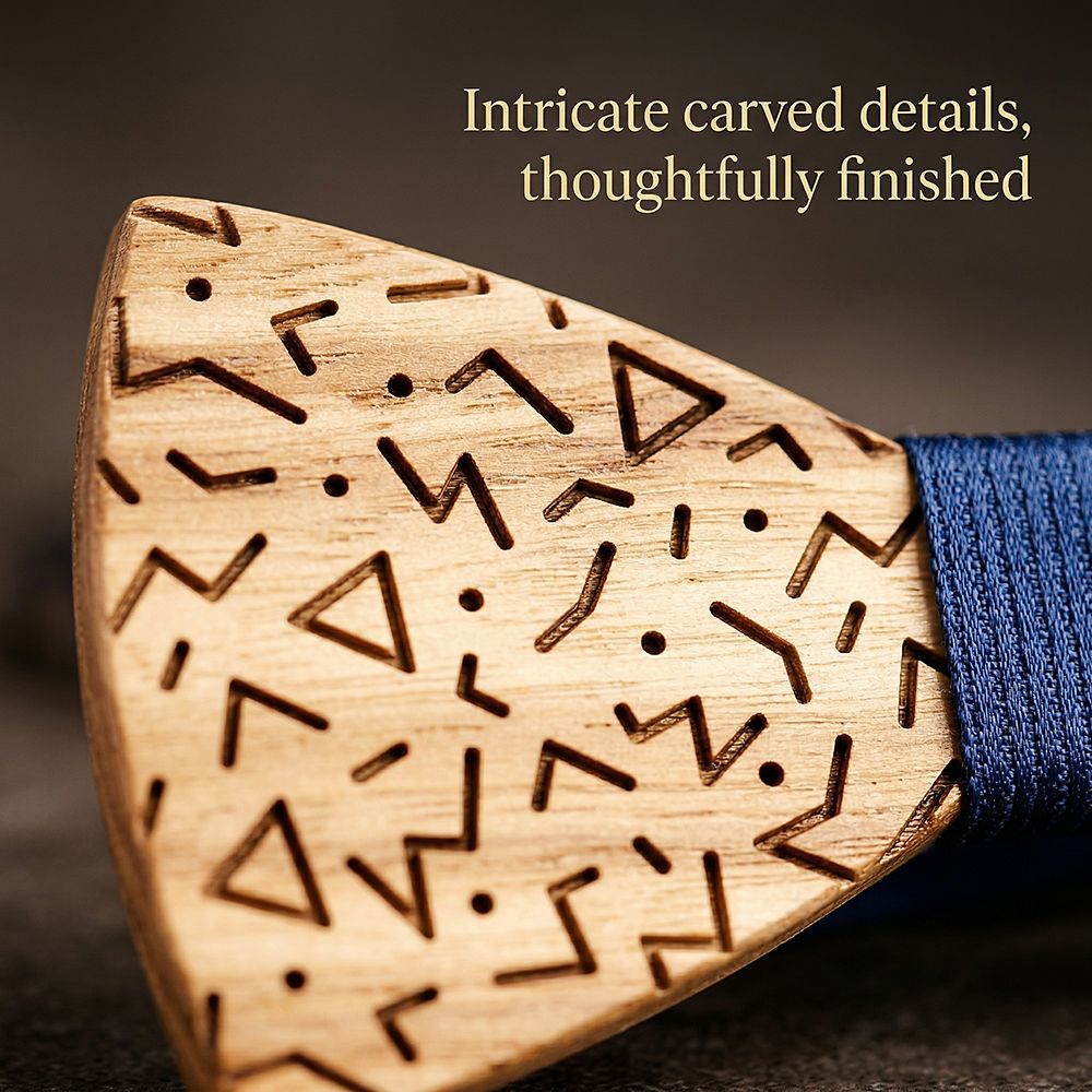 T219 T219  Sculpted Solid Bow Tie Set, Maple — view 3