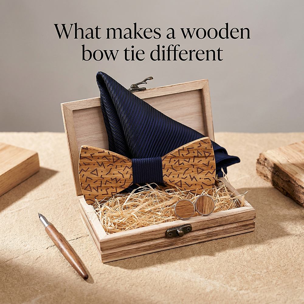 T219 T219  Sculpted Solid Bow Tie Set, Maple — view 9