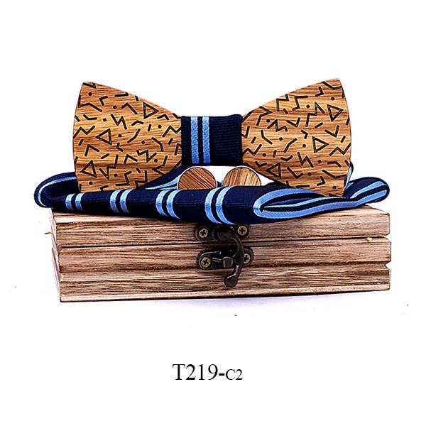 T219 T219  Sculpted Solid Bow Tie Set, Maple — colour C1