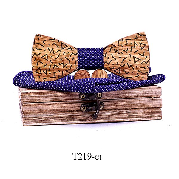 T219 T219  Sculpted Solid Bow Tie Set, Maple — colour C3