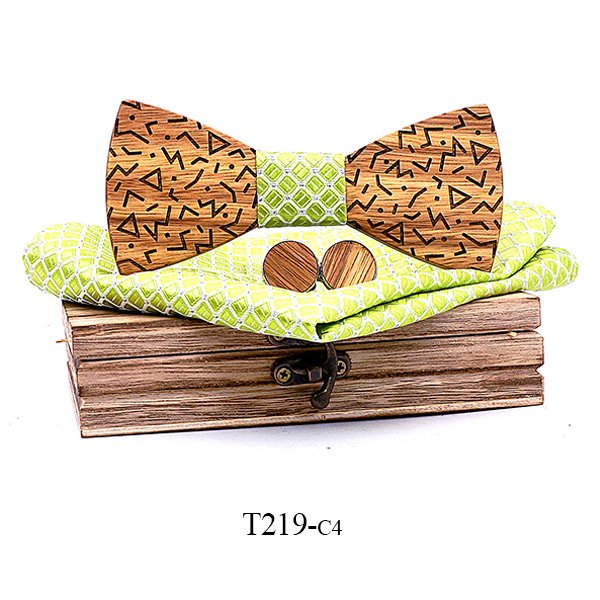 T219 T219  Sculpted Solid Bow Tie Set, Maple — colour C4