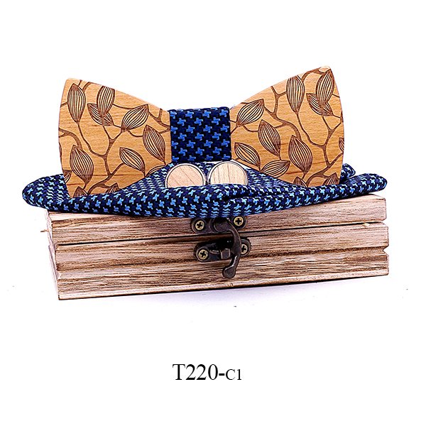 T220 T220  Leaf Vine Cutout Bow Tie Set, Maple — colour C1