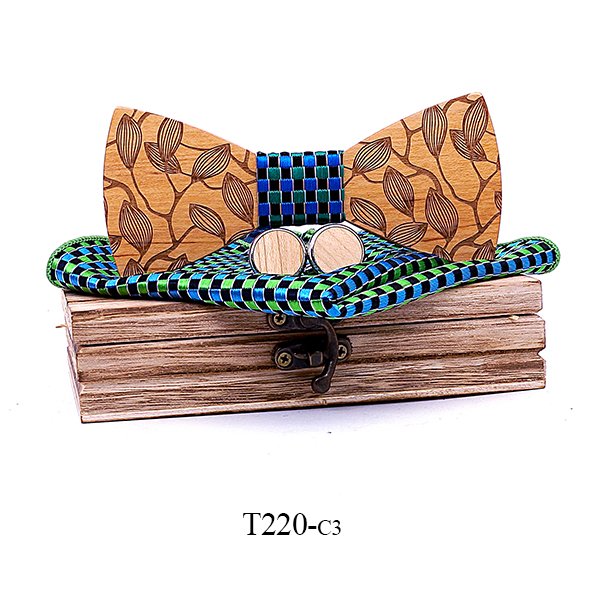T220 T220  Leaf Vine Cutout Bow Tie Set, Maple — colour C3