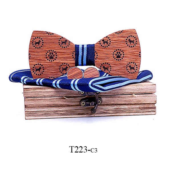 T223 T223  Dot Cutout Bow Tie Set, Walnut — colour C3