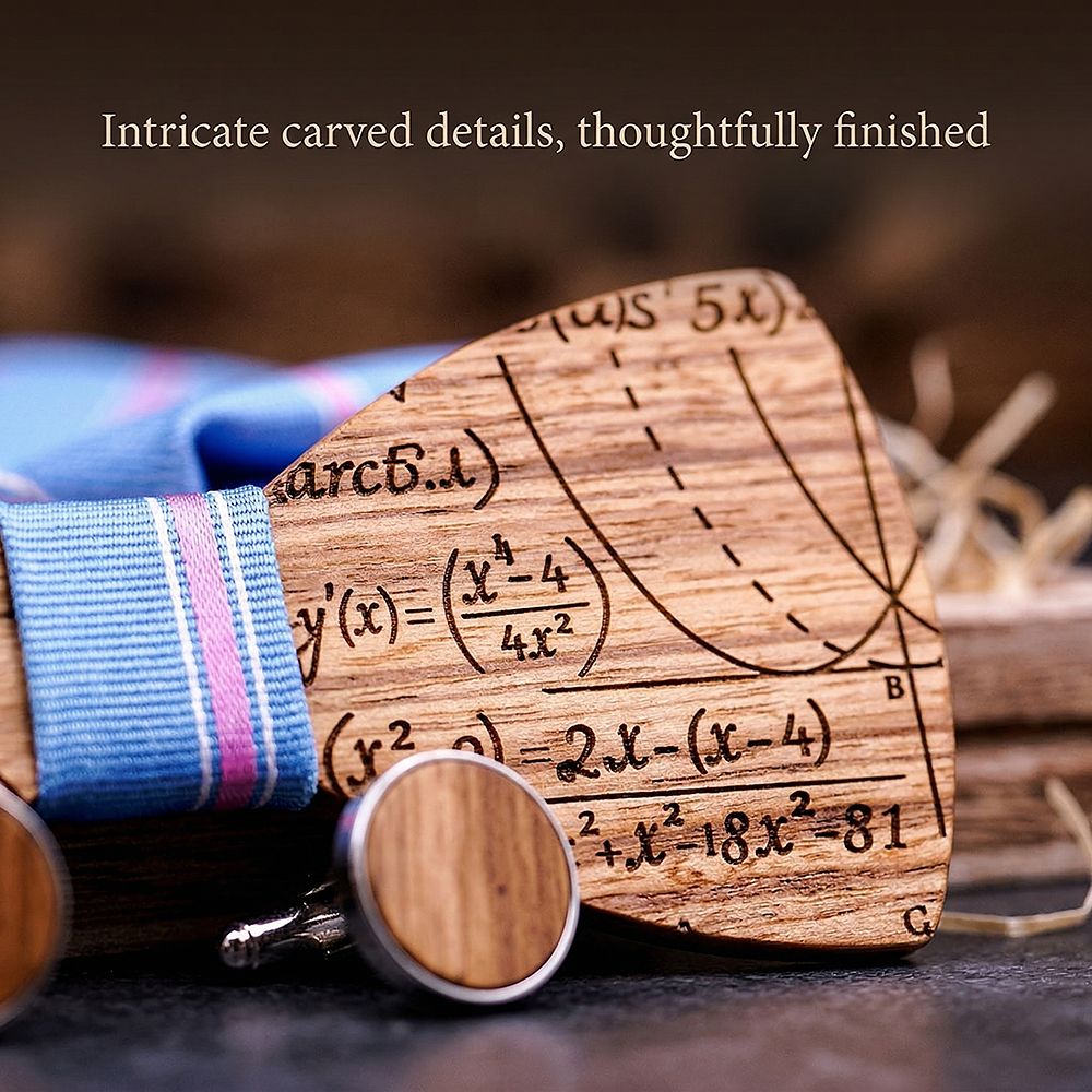 T225 T225  Solid Grain Bow Tie Set, Maple — view 3