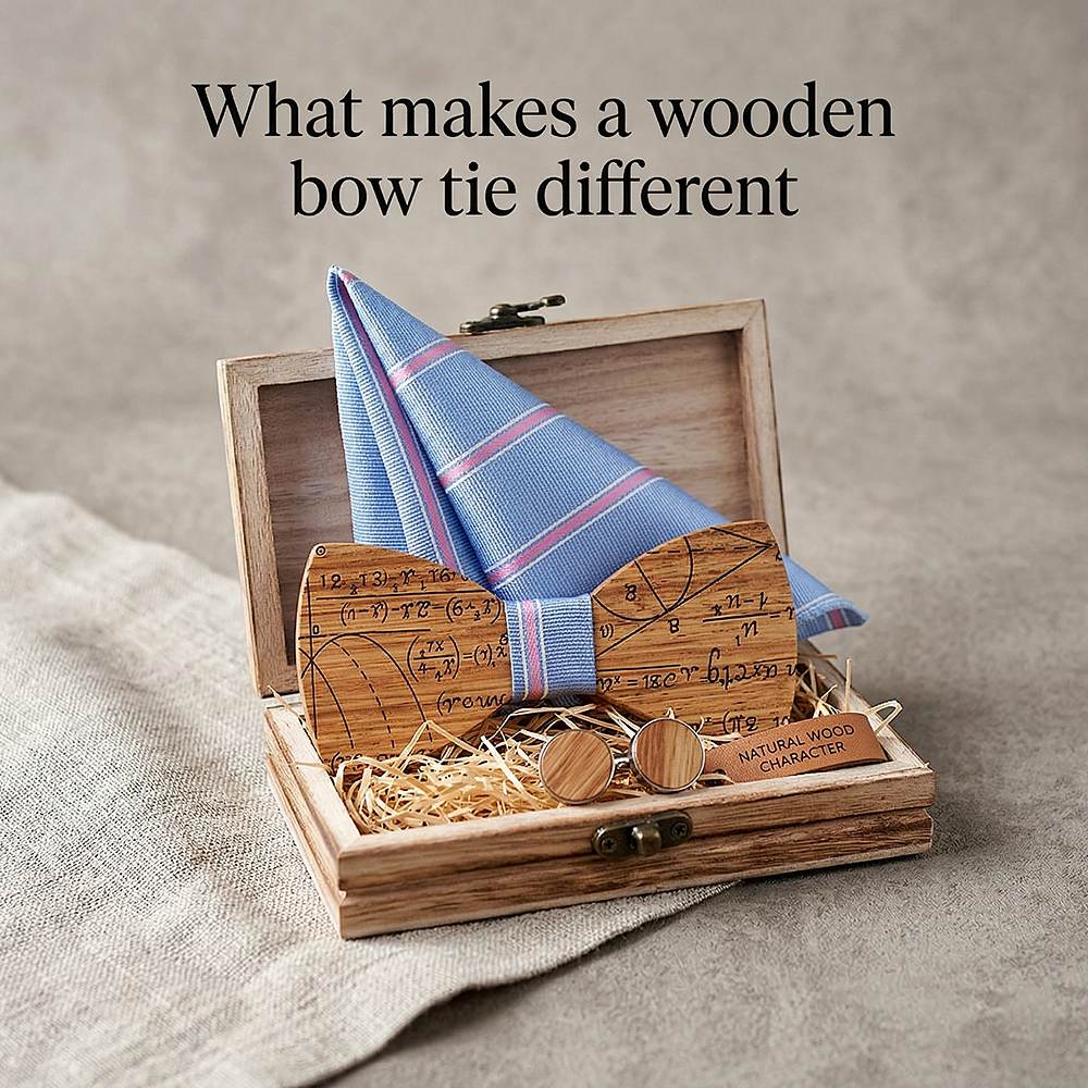 T225 T225  Solid Grain Bow Tie Set, Maple — view 8