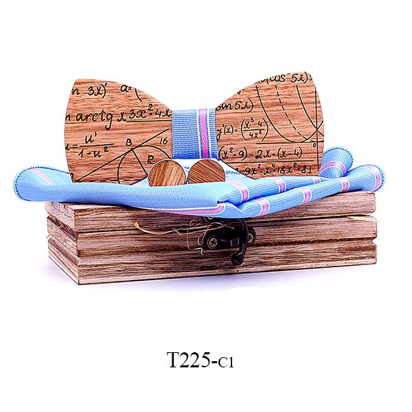 T225 T225  Solid Grain Bow Tie Set, Maple — colour C1