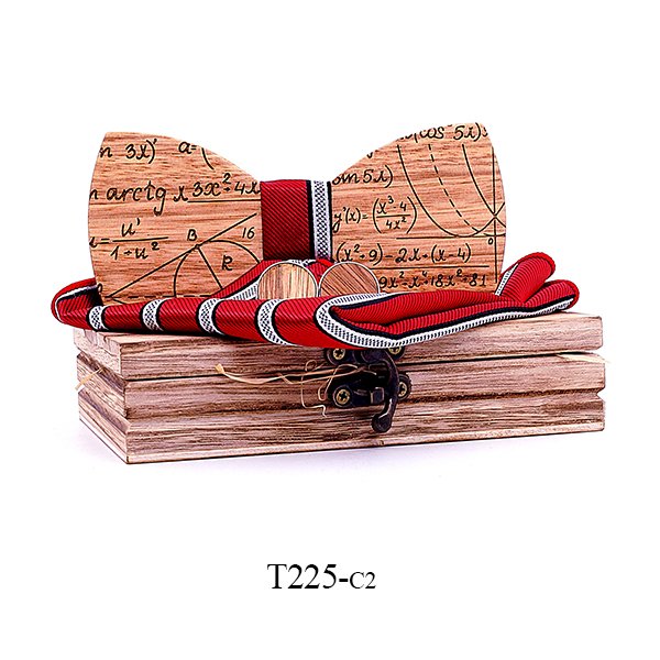 T225 T225  Solid Grain Bow Tie Set, Maple — colour C2