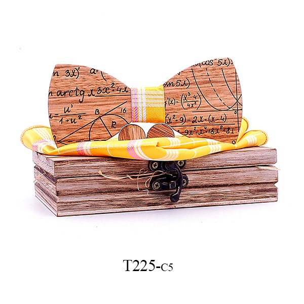 T225 T225  Solid Grain Bow Tie Set, Maple — colour C5