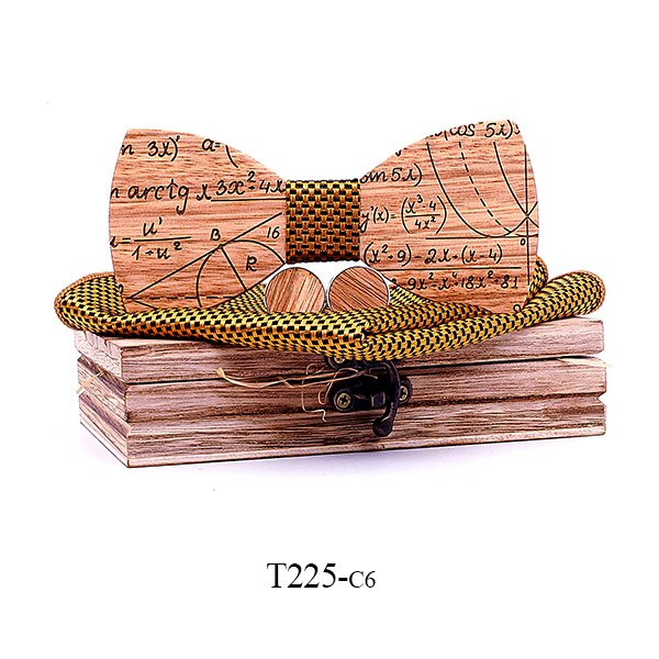 T225 T225  Solid Grain Bow Tie Set, Maple — colour C6
