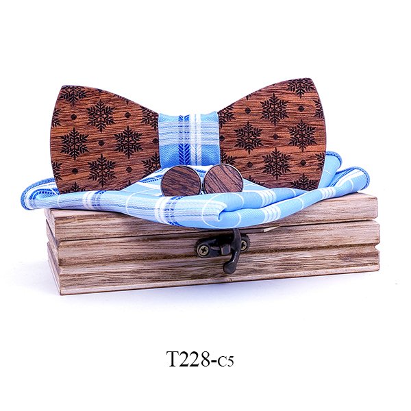 T228 T228  Snowflake Cutout Bow Tie Set, Walnut — colour C5