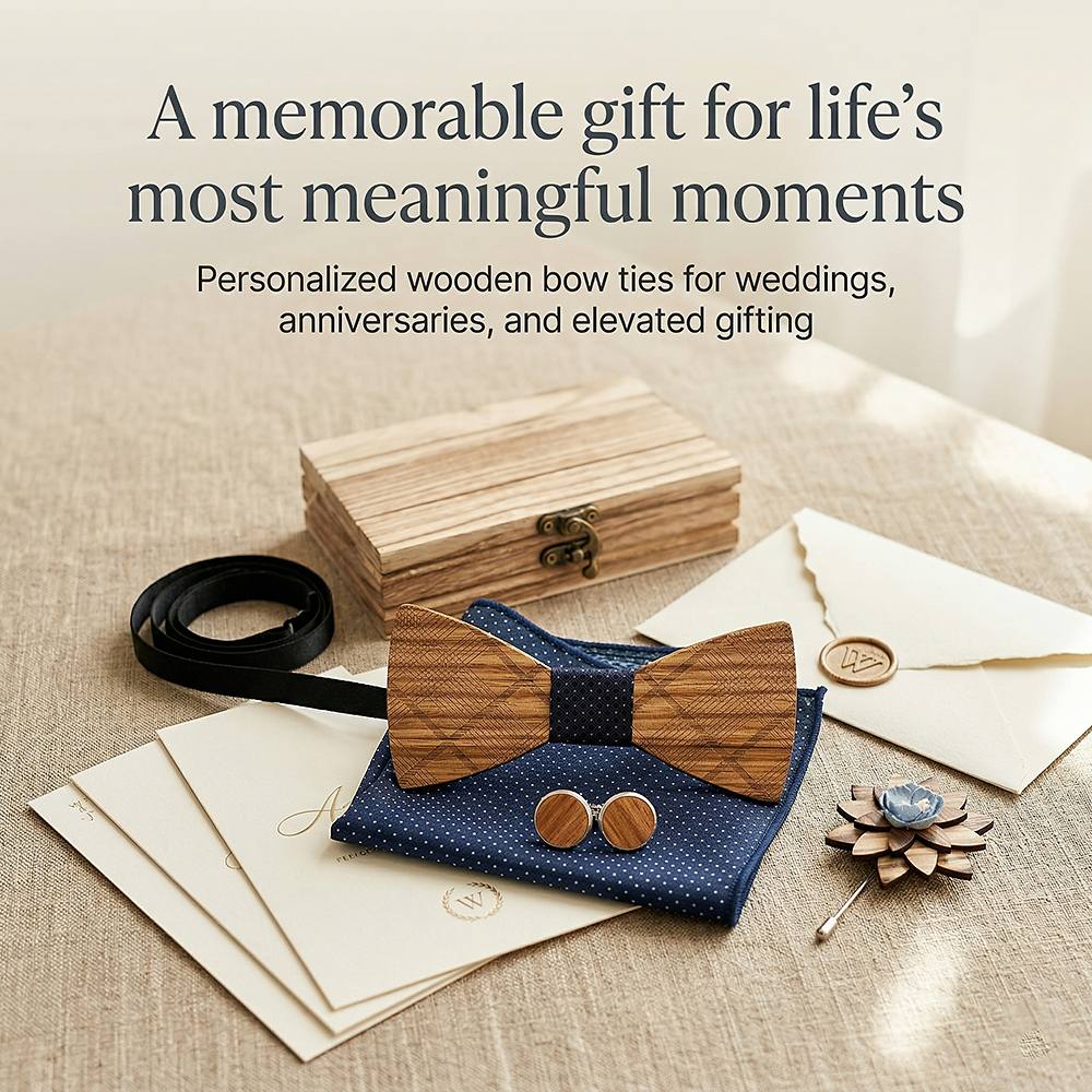 T239 T239  Grain Bow Tie Set, Zebrawood — view 6