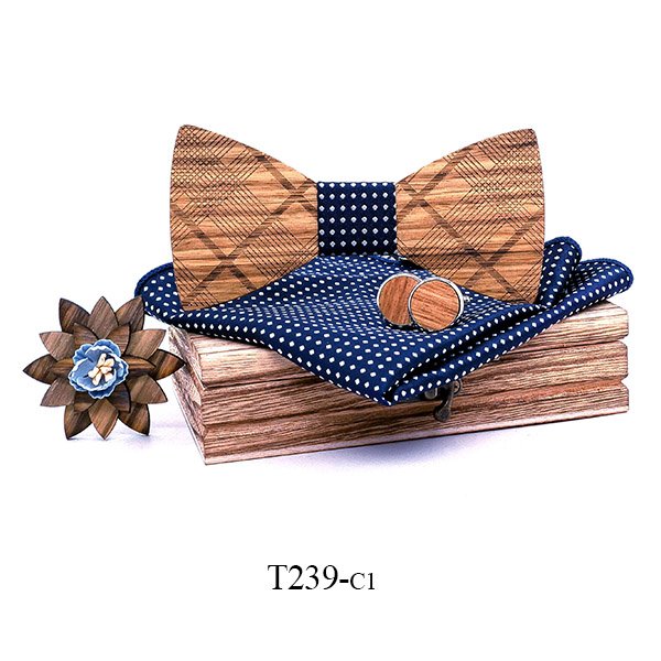 T239 T239  Grain Bow Tie Set, Zebrawood — colour C1