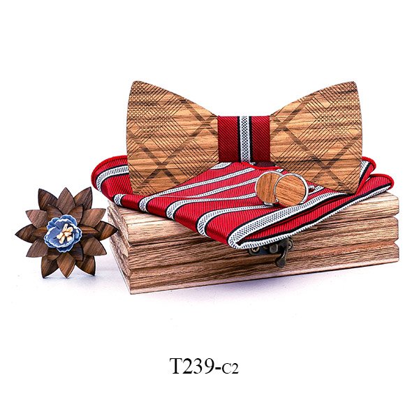 T239 T239  Grain Bow Tie Set, Zebrawood — colour C2