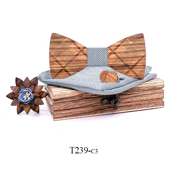 T239 T239  Grain Bow Tie Set, Zebrawood — colour C3