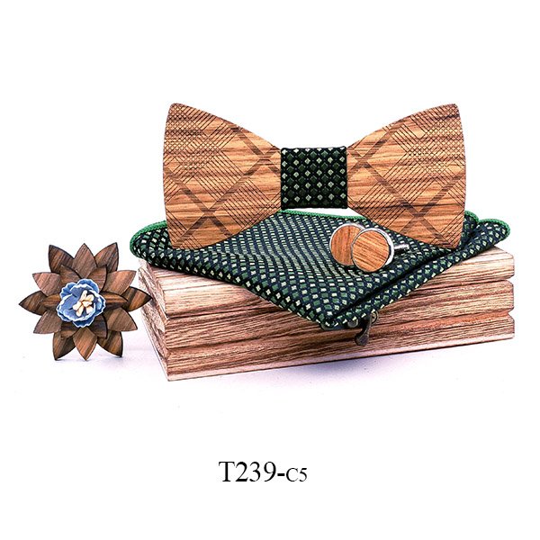 T239 T239  Grain Bow Tie Set, Zebrawood — colour C5