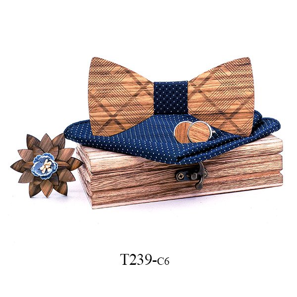 T239 T239  Grain Bow Tie Set, Zebrawood — colour C6