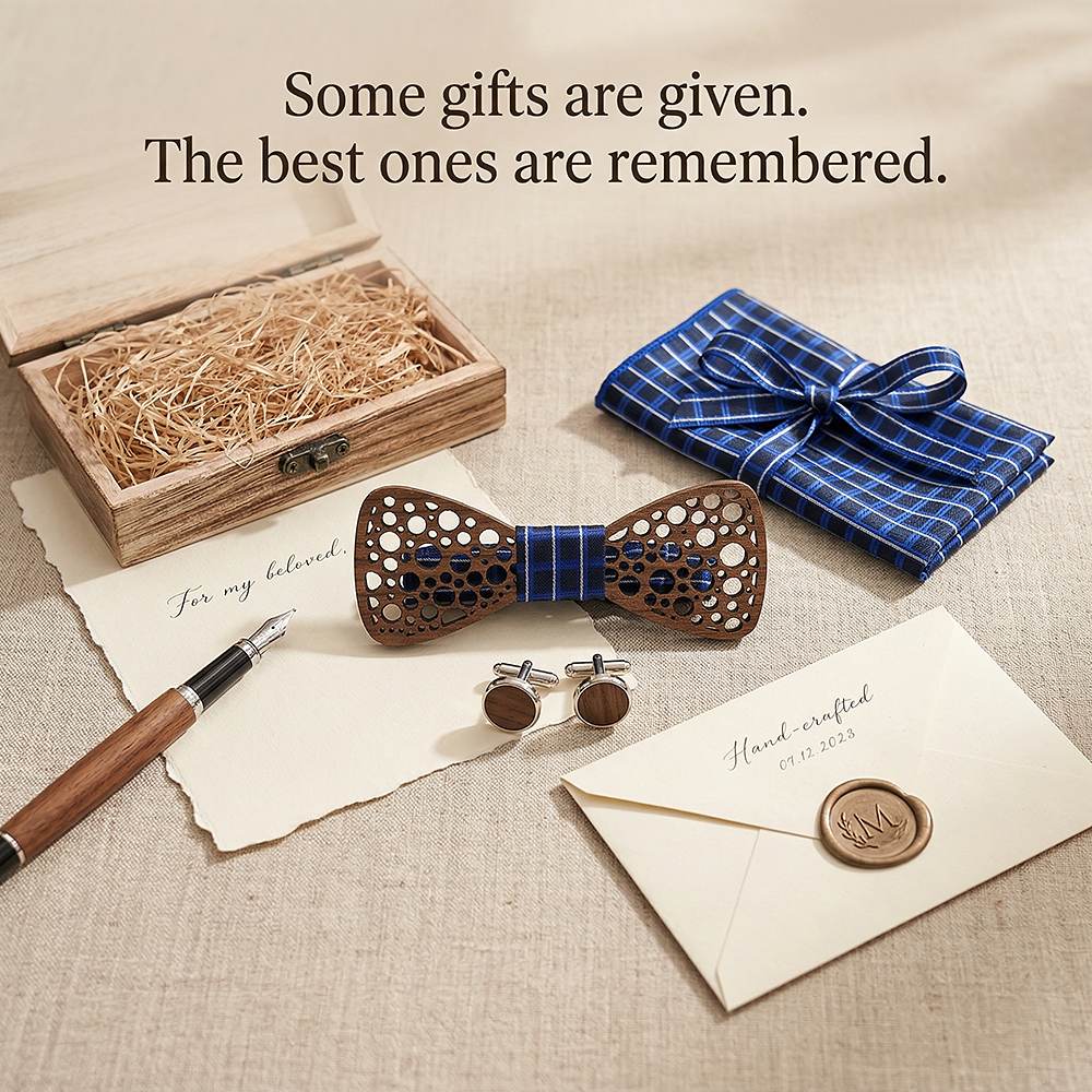 T241 T241  Damask Floral Cutout Bow Tie Set, Walnut — view 7