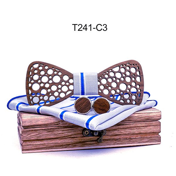 T241 T241  Damask Floral Cutout Bow Tie Set, Walnut — colour C3