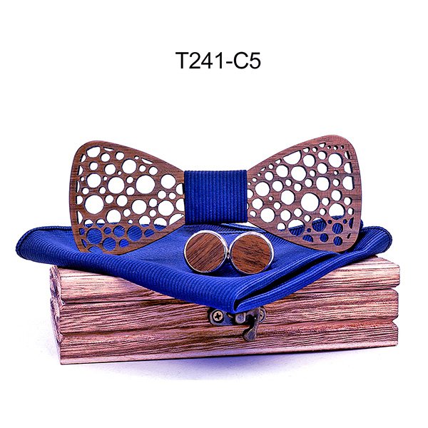 T241 T241  Damask Floral Cutout Bow Tie Set, Walnut — colour C5